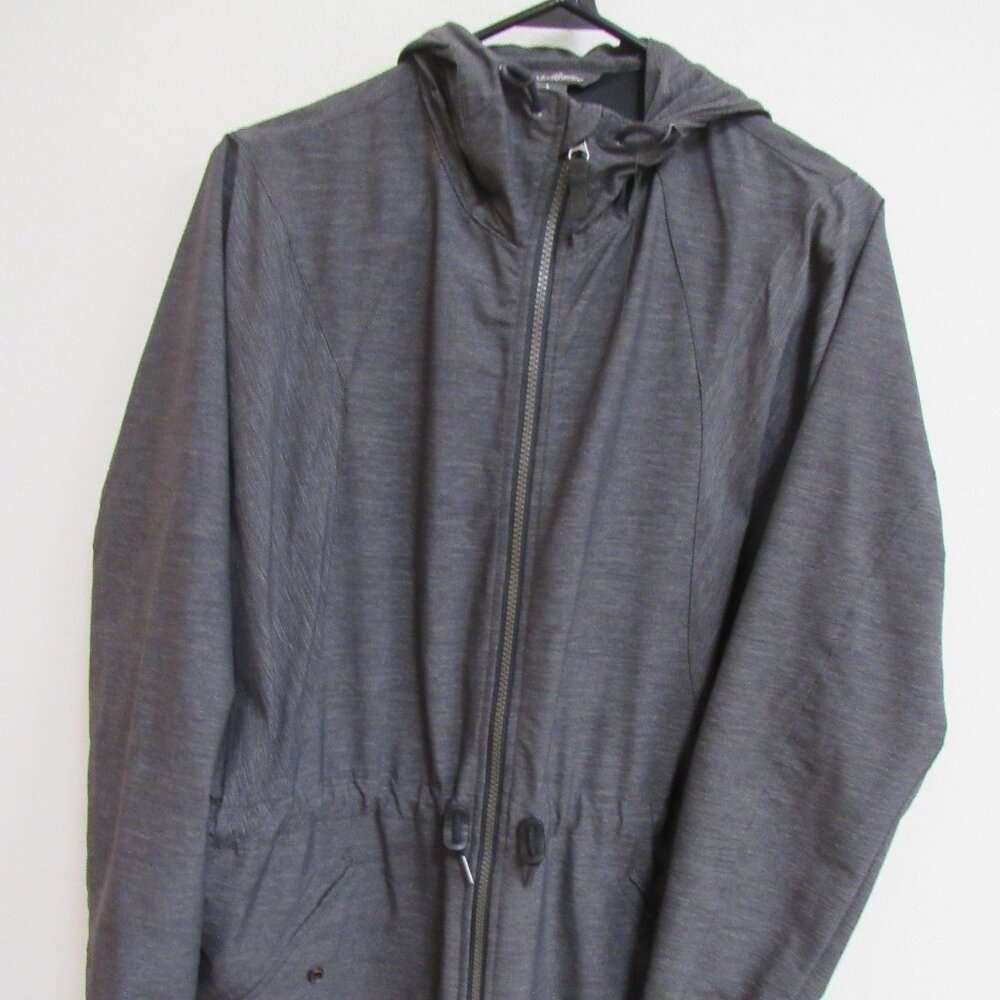 Eddie Bauer Women's Charcoal Gray Hooded Lightweight Nylon Jacket Medium/Large
